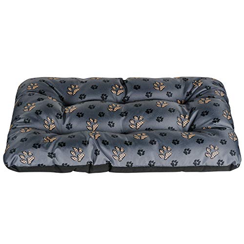 SuperKissen24. Hundebett Hundekissen Hundematratze Tierbett für Kleine, Mittlere und Grosse Hunde - Wasserdicht, Waschbar - Größe L - Schwarz und Grau - Pfoten von SuperKissen24.