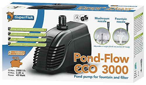 SuperFish 676025/2531 Pond Flow eco 3000 Springbrunnenpumpe von Superfish