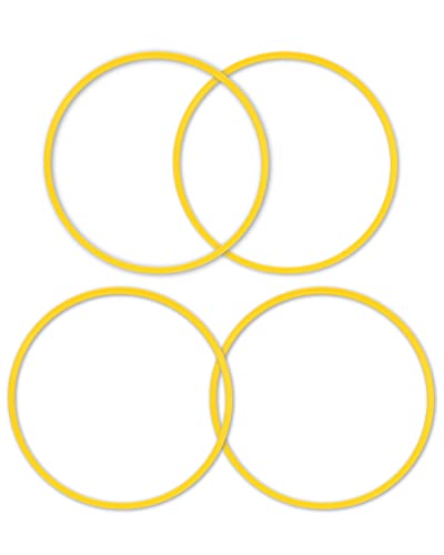 SPORTIKEL24 Kombi-Ring 50 – 4er Set – zum Aufbau von Sprung- & Hürden-Parcours – Trainingshilfe für Fußball, Leichtathletik & Hundesport (Ringe gelb) von SPORTIKEL24