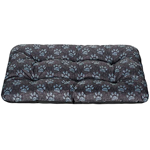 SuperKissen24. Hundebett Hundekissen Hundematratze Tierbett für Kleine, Mittlere und Grosse Hunde - Wasserdicht, Waschbar - Größe M - Schwarz und Grau - Pfoten aus flachs SuperKissen24. Hundebett Hundekissen Hundematratze Tierbett für Kleine, Mittlere und Grosse Hunde - Wasserdicht, Waschbar - Größe M - Schwarz und Grau - Pfoten aus flachs von SuperKissen24.