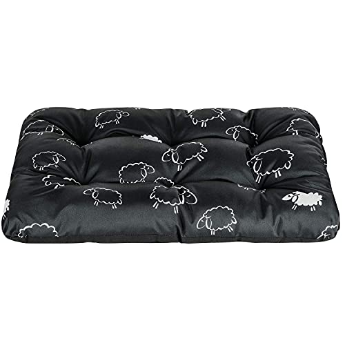 SuperKissen24. Hundebett Hundekissen Hundematratze Tierbett für Kleine, Mittlere und Grosse Hunde - Wasserdicht, Waschbar - Größe M - Schwarz und Grau - Schaf von SuperKissen24.