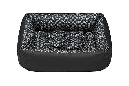 SuperKissen24. Hundebett Hundekorb Hundesofa Tierbett für Kleine, Mittlere und Grosse Hunde - Waschbar - Größe M - Louis Black von SuperKissen24.