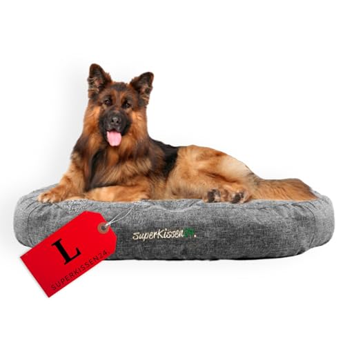 SuperKissen24. Hundebett für Größe Hunde - wasserdichtes Hundekissen - Hundekörbchen aus kratzfestem Material - antiallergisch und rutschfest - Hundebett L 100 cm x 20 cm Grau von SuperKissen24.