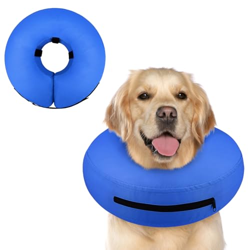 Supet Aufblasbarer Hundekegel für Hunde, um das Lecken zu stoppen, Hundehalsband, Donut-Halsband, Genesung, E-Halsband gegen Lecken, weicher Haustierkegel für kleine, mittelgroße und große Hunde von Supet
