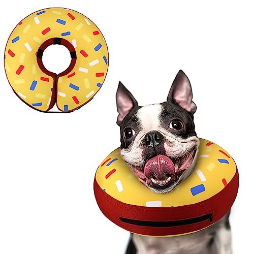 Supet Aufblasbarer Hundekegelhalsband, Erholungskopf, Hundehals, Donut-Halsband, Genesung, E-Halsbänder für Hunde, Hunde-Donut-Halsband nach Operationen von Supet