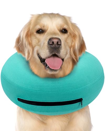 Supet Aufblasbares Hundehalsband, Alternative nach Operationen, Donut-Halsband, Erholung, ECollar zum Stoppen des Leckens, weicher Hundekegel für kleine, mittelgroße und große Hunde von Supet