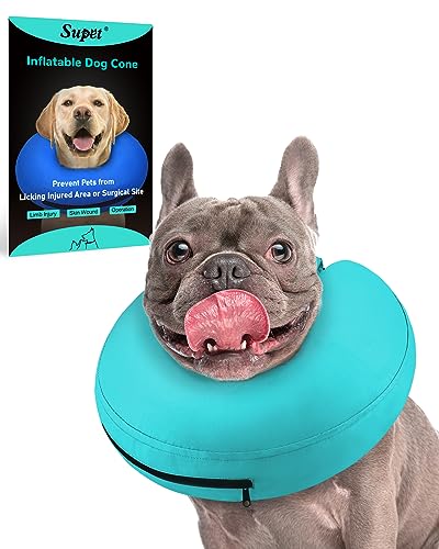 Supet Aufblasbares Hundekegel-Halsband Alternative nach Operationen, Hundehalsband, Donut-Halsband, Erholung, E-Halsband gegen Lecken, weicher Hundekegel für kleine, mittelgroße und große Hunde von Supet