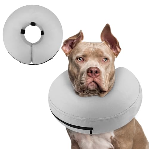 Supet Aufblasbares Hundekegel-Halsband Alternative nach Operationen, Hundehalsband, Donut-Halsband, Erholung, E-Halsband gegen Lecken, weicher Hundekegel für mittelgroße und große Hunde von Supet