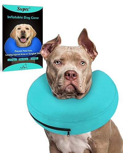 Supet Aufblasbares Hundekegel-Halsband Alternative nach Operationen, Hundehalsband, Donut-Halsband, Erholung, E-Halsband gegen Lecken, weicher Hundekegel für mittelgroße und große Hunde von Supet