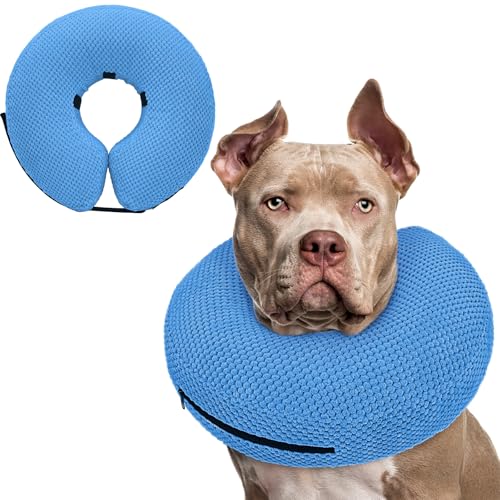 Supet Aufblasbares Hundekegelhalsband für Hunde, um das Lecken aufzuhören, Donut-Halsband nach Operationen, weicher Haustierkegel für kleine, mittelgroße und große Hunde, Blau 02 XXL Supet Aufblasbares Hundekegelhalsband für Hunde, um das Lecken aufzuhören, Donut-Halsband nach Operationen, weicher Haustierkegel für kleine, mittelgroße und große Hunde, Blau 02 XXL von Supet