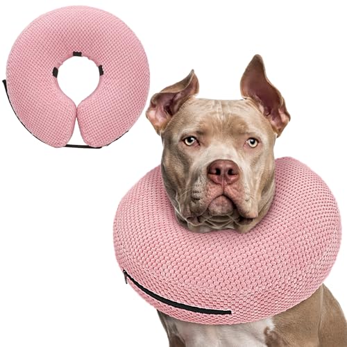 Supet Aufblasbares Hundekegelhalsband für Hunde, um das Lecken aufzuhören, Donut-Halsband nach Operationen, weicher Haustierkegel für kleine, mittelgroße und große Hunde, Rosa 02 XXL Supet Aufblasbares Hundekegelhalsband für Hunde, um das Lecken aufzuhören, Donut-Halsband nach Operationen, weicher Haustierkegel für kleine, mittelgroße und große Hunde, Rosa 02 XXL von Supet