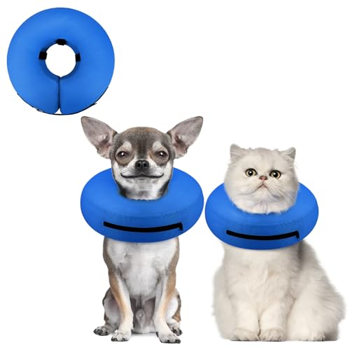 Supet Aufblasbares Hundekegelhalsband für mittelgroße kleine Hunde Katzen, weicher Kegel für Hunde und Katzen, um das Lecken zu stoppen, E-Halsband Hundehals, Donut-Hundekegel-Alternative nach von Supet