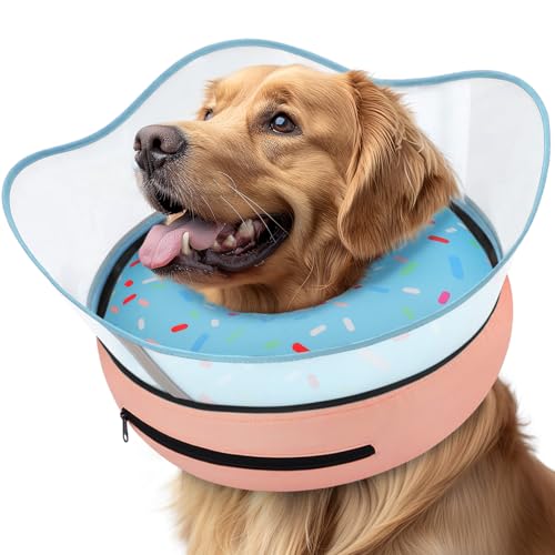 Supet Erhöhtes aufblasbares Hundehalsband, um das Lecken zu stoppen, weiche Alternative für Hundekegel nach Operationen, Hundehals-Donut-Halsband für kleine, mittelgroße und große Hunde von Supet