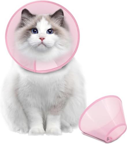 Supet Halsband für Haustiere Schutzhalsband Kegelhalsbänder aus Kunststoff Spezialschutz für Katzen kleine Hunde (Pink XS) von Supet