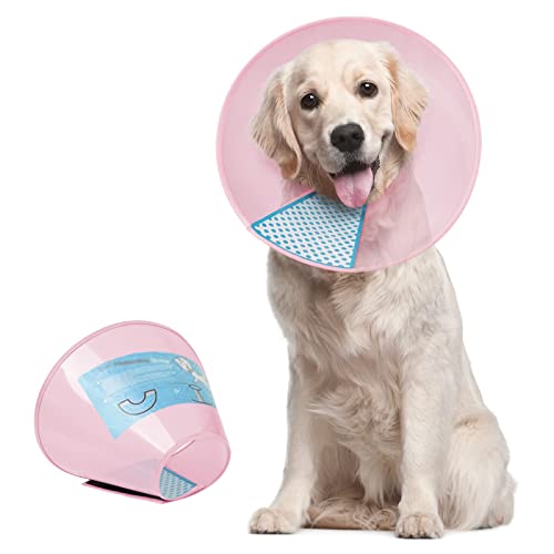 Supet Halsband für Haustiere Schutzhalsband Kegelhalsbänder aus Kunststoff Spezialschutz für Katzen kleine Hunde (Pink XXL) von Supet