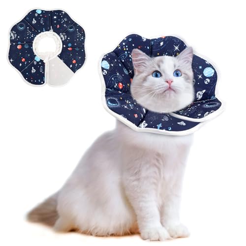 Supet Halskrause Katze,Einstellbarer Halskrause Katze Halsband,Wiederherstellung Halsband Weich Kragen Cone Nach Operation und Verletzungen für Welpen, Kleine Hunde und Katzen von Supet