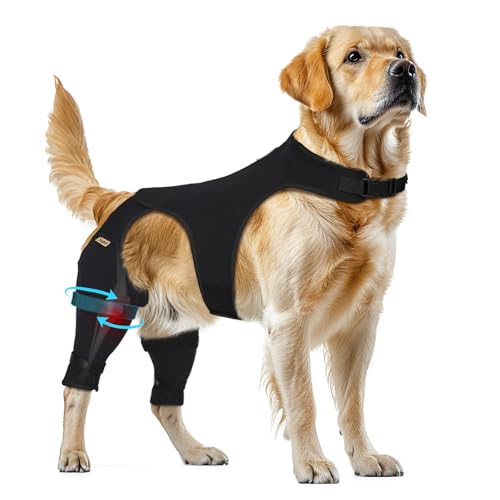 Supet Hunde-Hinterbeinmanschette gegen Lecken – Anti-Lecken, für TPLO-Operationen, Wundschutz, sichere Passform, kaubeständig, waschbar, für Hunde geeignet, geeignet für männliche und weibliche von Supet
