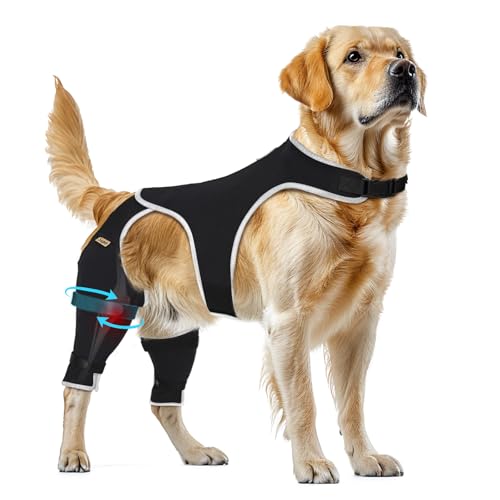 Supet Hunde-Hinterbeinmanschette gegen Lecken – Anti-Lecken, für TPLO-Operationen, Wundschutz, sichere Passform, kaubeständig, waschbar, für Hunde geeignet, geeignet für männliche und weibliche von Supet
