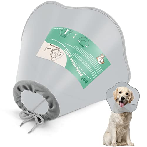Supet Hundekegel, verstellbares Haustier-Genesungshalsband für große, mittelgroße Hunde nach Operationen, schützendes Kegelhalsband von Supet