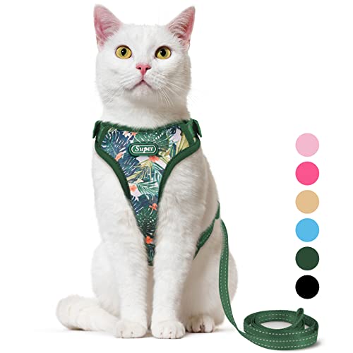 Supet Katzengeschirr und Leine, ausbruchsicher zum Spazierengehen, verstellbares Katzengeschirr und Leine, Set für große und kleine Kätzchen Supet Katzengeschirr und Leine, ausbruchsicher zum Spazierengehen, verstellbares Katzengeschirr und Leine, Set für große und kleine Kätzchen von Supet