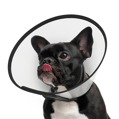 Supet Verstellbares Hundehalsband nach Operationen, um das Lecken zu stoppen, E-Halsband für mittelgroße und kleine Hunde, Haustier-Genesungshalsband und Kegel, Kunststoffkegel der Schande für Hunde von Supet