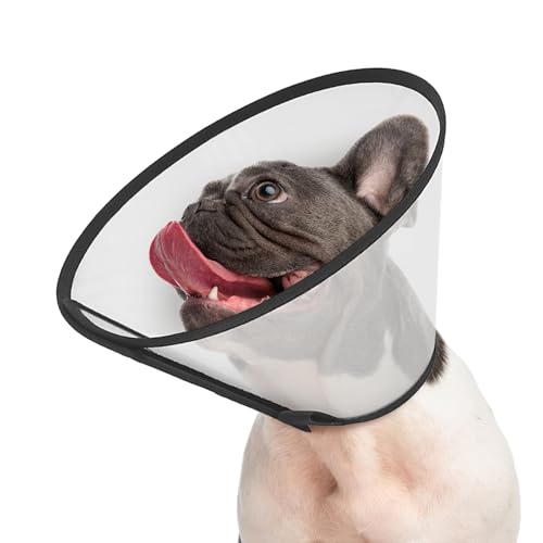 Supet Verstellbares Hundekegelhalsband für Leckvorbeugung – Elisabethanisches Halsband für mittelgroße, kleine, große Hunde – komfortable Erholung nach Operationen – Kunststoff-Kopf-Halskegel der von Supet