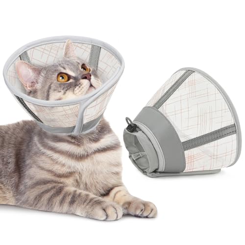 Supet Weiches Katzenhalsband, Netz-Erholungskegel für Haustiere nach Operationen, um das Lecken zu stoppen, verstellbares elisabethanisches Halsband für kleine Kätzchen Supet Weiches Katzenhalsband, Netz-Erholungskegel für Haustiere nach Operationen, um das Lecken zu stoppen, verstellbares elisabethanisches Halsband für kleine Kätzchen von Supet