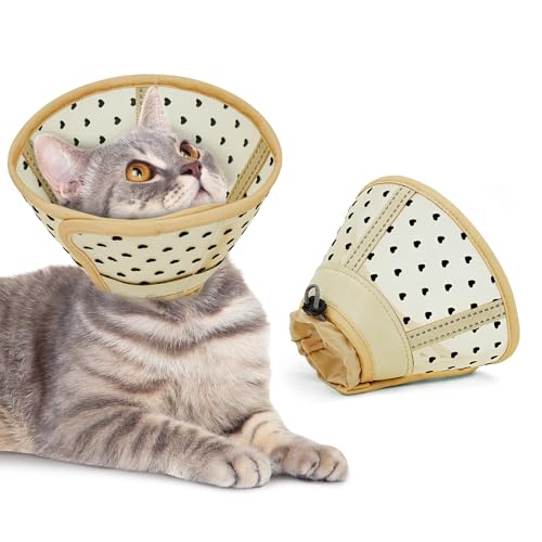 Supet Weiches Katzenhalsband, Netz-Erholungskegel für Haustiere nach Operationen, um das Lecken zu stoppen, verstellbares elisabethanisches Halsband für kleine Kätzchen Supet Weiches Katzenhalsband, Netz-Erholungskegel für Haustiere nach Operationen, um das Lecken zu stoppen, verstellbares elisabethanisches Halsband für kleine Kätzchen von Supet