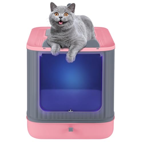 Katzentoilette mit geschlossener Katzentoilette mit ultravioletter Strahlung, herausnehmbares unteres Fach für eine einfache Reinigung, Schaufel im Lieferumfang enthalten (44,5 x 36,5 x 34,5 cm von Supfine