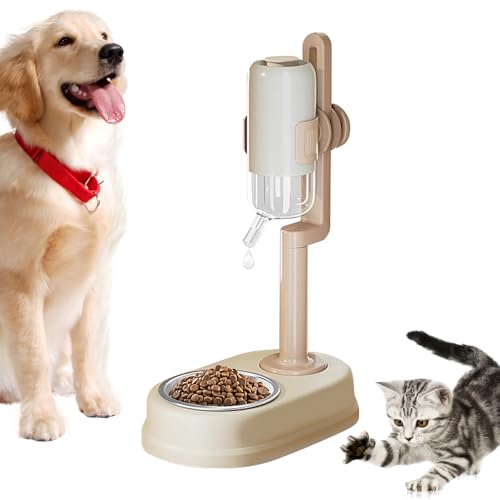 2-in-1 Katzenfutter- und Wassernapf-Set | Katzen- und Hundenäpfe mit Schwerkraftwasser, Katzennäpfe mit Wasserspender, Katzennapf-Set für Nass- und Trockenfutter für kleine und mittelgroße Haustiere von Suphyee
