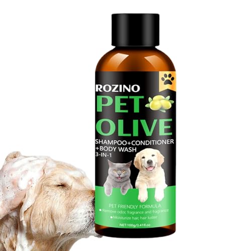 3 in 1 Hundeshampoo,Pflegendes Duschgel für Hunde | Pflegezubehör, langanhaltende Hundesprays für stinkende Hunde und Welpen, Geruchsentfernung für weiches und glänzendes Fell, 100 g Suphyee von Suphyee