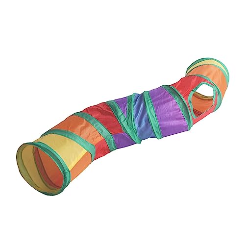 Spielzeug und Verstecke für Meerschweinchen - 2-Wege-Spiel- und Ruhetunnel für Kleintiere | Zusammenklappbare regenbogenfarbene Accessoires, lustig und gemütlich für Chinchilla-Igel Suphyee von Suphyee