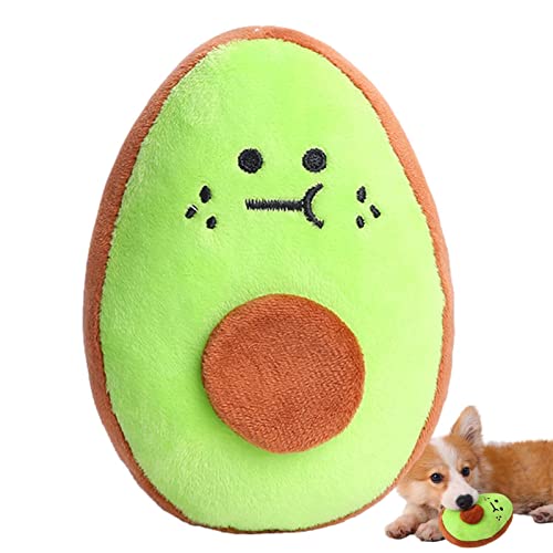 Suphyee 2 Pcs Hund Plüschtier,Quietschendes Plüsch-Hundespielzeug Langlebiges, Flauschiges Plüschtier | Niedliches Avocado-Haustierspielzeug für kleine, mittelgroße Hunde, die Welpen zahnen von Suphyee