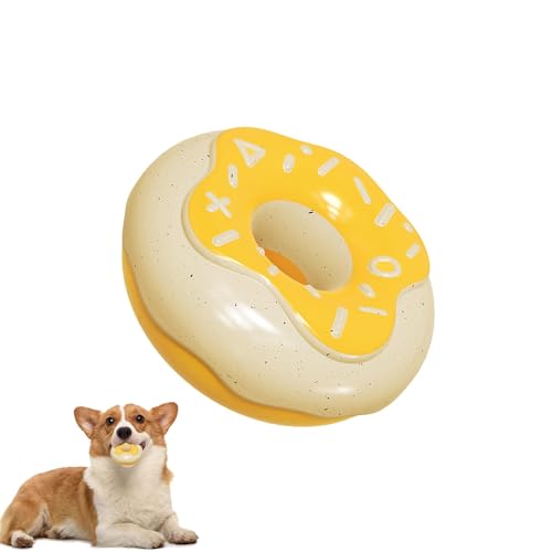 Suphyee Donut-Kauspielzeug für Hunde, Quietschspielzeug für Hunde | Quietschendes Welpenspielzeug in Donutform - Langlebiges Zahnreinigungs- und Trainingsspielzeug für kleine, mittelgroße Hunde und von Suphyee