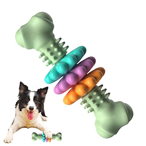 Suphyee Robustes Kauspielzeug für Hunde, Natürlicher TPR-Gummi-Zahnpflege-Kau-Reinigungsstift, Bell Chewing Playing Training Toys, Hundespielzeug für Aggressive Kauer großer Rassen, für Hündchen von Suphyee