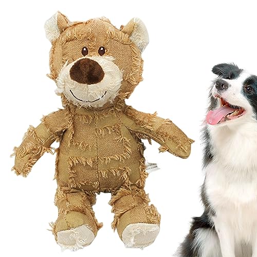 Suphyee Unzerstörbarer robuster Bär | Quietschspielzeug für Hunde, Kauspielzeug für Hunde, unzerstörbares Hundespielzeug für Aggressive Kauer, interaktives Trainingsspielzeug für Hunde von Suphyee