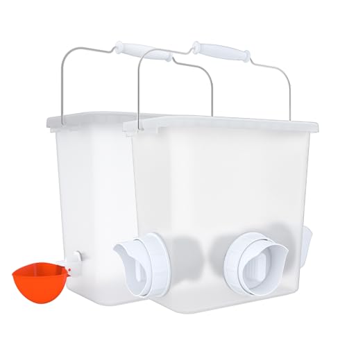 Suplklz Automatischer Hühnerfutterautomat und Bewässerungsset mit 3 Futterautomaten Ports, Geflügel Waterer Wasserbecher, 2.6 Gallonen Fassungsvermögen, für Hühner Suplklz Automatischer Hühnerfutterautomat und Bewässerungsset mit 3 Futterautomaten Ports, Geflügel Waterer Wasserbecher, 2.6 Gallonen Fassungsvermögen, für Hühner von Suplklz
