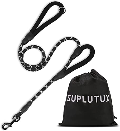 SuplutuX Hundeleine mit Zwei Gepolsterten Griffen, 1.5m Starke, Robuste Führleine für Hunde mit Reflektierend Streifen, Laufleine für Mittelgroße bis große Hunde von SuplutuX