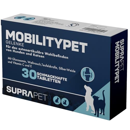 Suprapet MobilityPet für Hunde und Katzen - Unterstützung für Knochen und Gelenke 30 Tabletten - Mit Boswellia, Glucosamin, Chondroitin, MSM, Teufelskralle, Vitamin C. Suprapet MobilityPet für Hunde und Katzen - Unterstützung für Knochen und Gelenke 30 Tabletten - Mit Boswellia, Glucosamin, Chondroitin, MSM, Teufelskralle, Vitamin C. von Suprapet