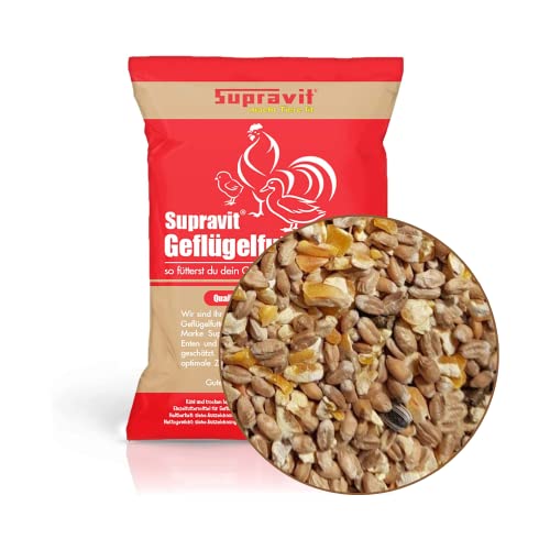 Supravit Geflügelkörnerfutter 25kg ohne Gentechnik - Körnermischung für Geflügel, Hühner, Wachteln & Enten - ideal als Alleinfutter, Zusatzfutter & Winterfutter geeignet von Supravit