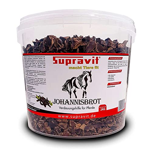 SUPRAVIT Johannisbrot 2 kg - Verdauungshilfe für Pferde bei Durchfall & Darmproblemen - Pferdefutter als Ergänzung & Leckerli von Supravit