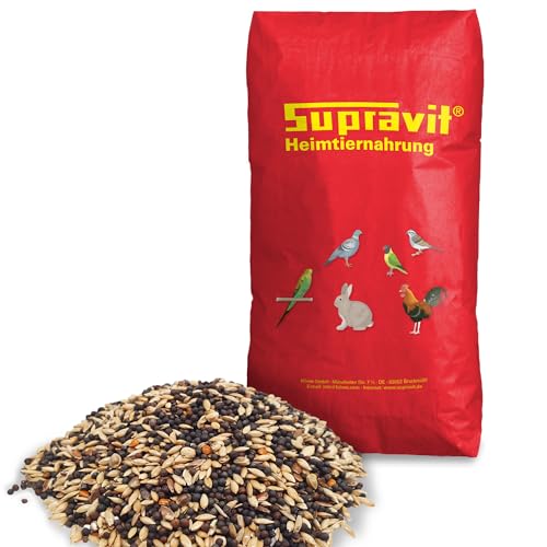 Supravit Kanarienfutter Basis - 25kg Sack schmackhaftes Kanarienvogel Futter - Hauptfutter für Kanarienvögel enthält einen hohen Anteil an Kanariensaat und wertvolle Rübsen von Supravit