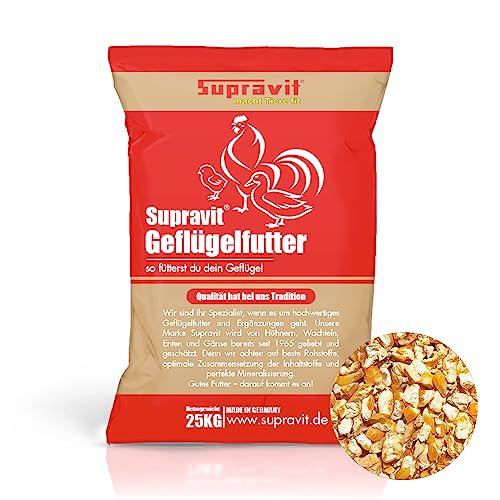 Supravit Maisbruch I 25kg getrockneter Mais I geschroteter Mais als Einzelfutter oder Mischfutter I hochverdaulicher Bruchmais als Vogelfutter, Hühnerfutter oder für Kaninchen & Pferde von Supravit