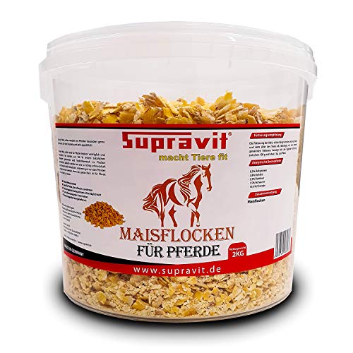Supravit Maisflocken für Ihr Pferd I 2kg Eimer I hervorragendes Ergänzungsfutter für eine schnelle Gewichtszunahme von Supravit