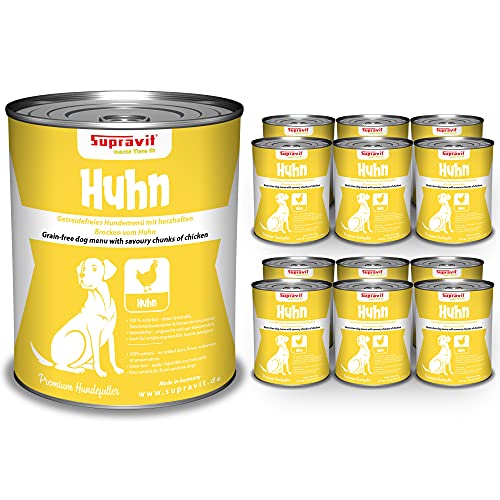 Supravit Nassfutter mit Huhn für Hunde I 12 X 410g schmackhafte Hundefutter Dose I leichtbekömmliches Hundenassfutter I Nassfutter Hund getreidefrei, ohne Zusatzstoffe & Aromen Supravit Nassfutter mit Huhn für Hunde I 12 X 410g schmackhafte Hundefutter Dose I leichtbekömmliches Hundenassfutter I Nassfutter Hund getreidefrei, ohne Zusatzstoffe & Aromen von Supravit
