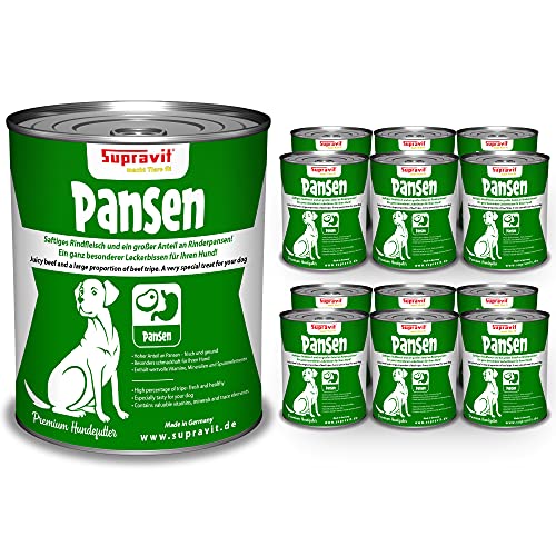 Supravit Premium Hundefutter Nass | Schmackhafter Pansen für Hunde | 100% Fleisch | Set mit 12 x 410g Dosenfutter Hund | Hunde Nassfutter getreidefrei mit hohem Fleischanteil | Hundenassfutter Supravit Premium Hundefutter Nass | Schmackhafter Pansen für Hunde | 100% Fleisch | Set mit 12 x 410g Dosenfutter Hund | Hunde Nassfutter getreidefrei mit hohem Fleischanteil | Hundenassfutter von Supravit