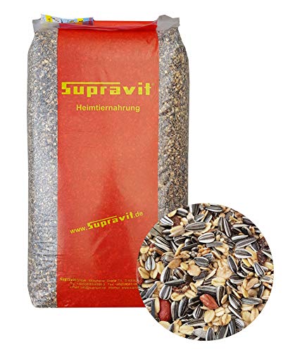 Supravit Winterfutter | Streufutter für Wildvögel 25kg mit Sonnenblumenkerne, Erdnüsse, Hanfsamen, Rosinen & mehr | energiereiches Wildvogelfutter im Winter von Supravit