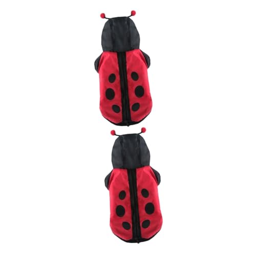 Supvox 2 STK Kleidung Für Haustiere Haustier-Cosplay-kostü Halloween-Hund-Hoodie-Kleidung Hundemarienkäfer Hoodies Ostern Hundekostü Hündchen-Haustier-kostü Welpenkleidung Polyester von Supvox