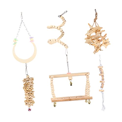 Supvox Papagei Spielzeug Kit 6 Stücke Vogel Käfig Hängen Spielzeug Set Pet Kauen Spielzeug Für Papagei Vögel von Supvox