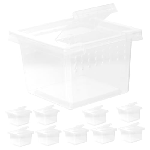 SUPVOX 10 Stück Teiliges Transparentes Reptilien Terrarium Stabile Kunststoff Aufzucht und Futterbox mit Belüftungslöchern Vielseitig für Spinnen Eidechsen Geckos Geeignet Klare SUPVOX 10 Stück Teiliges Transparentes Reptilien Terrarium Stabile Kunststoff Aufzucht und Futterbox mit Belüftungslöchern Vielseitig für Spinnen Eidechsen Geckos Geeignet Klare von Supvox